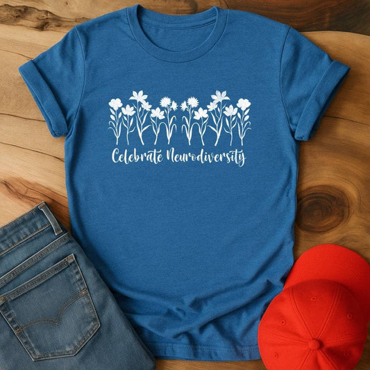 Celebrate Neurodiversity Flowers T-Shirt